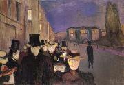 Evening on karl johan sireet Edvard Munch